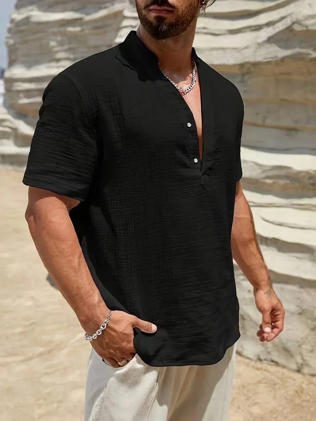 Scott | Cozy Stand-Collar Summer Shirt