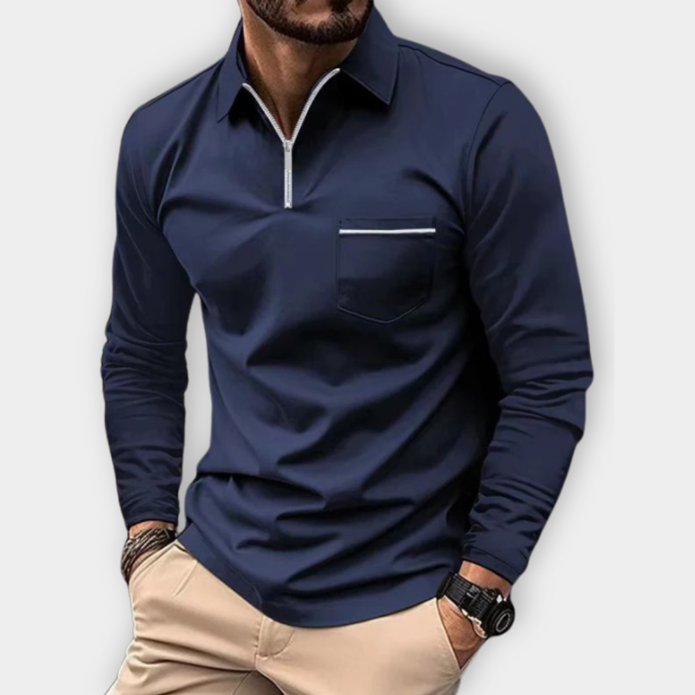 Maximus | Sleek Zip-Up Collared Shirt