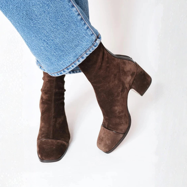 Fiorella | Soft Ankle Boots with Wide Heel
