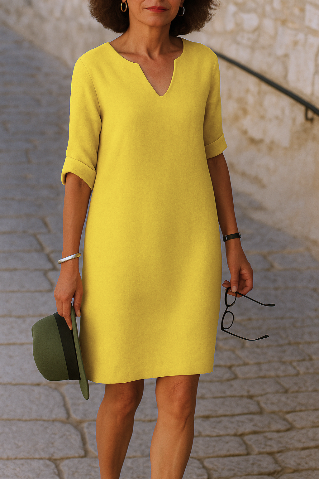 Elvy | Sleek V-Neck Dress