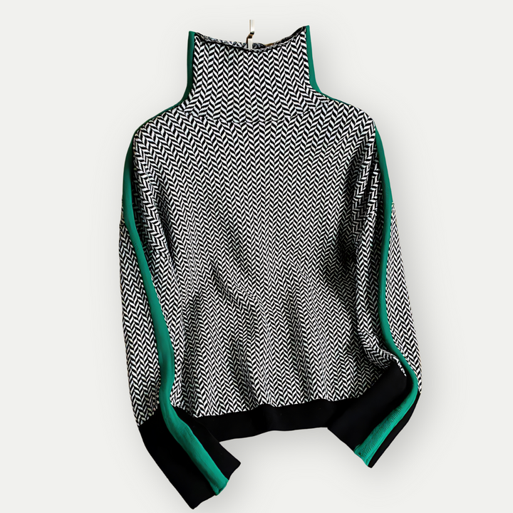 Elena | Herringbone Luxe Turtleneck