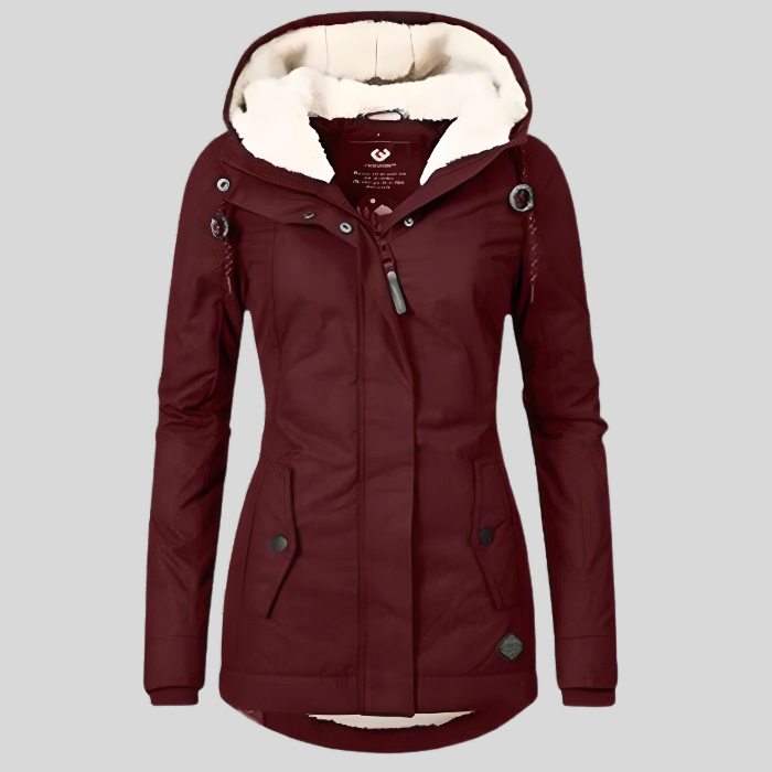 Eleanor | Waterproof Long Jacket with Hood and Lining