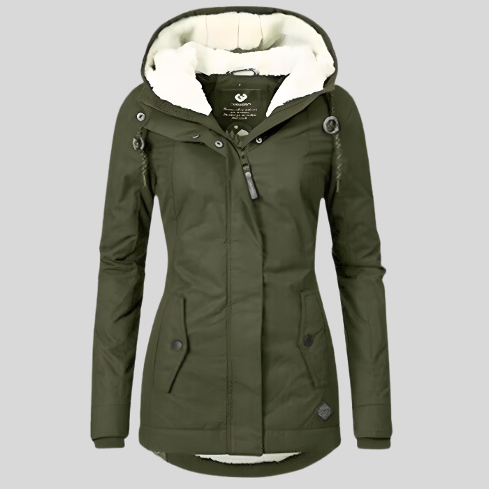Eleanor | Waterproof Long Jacket with Hood and Lining