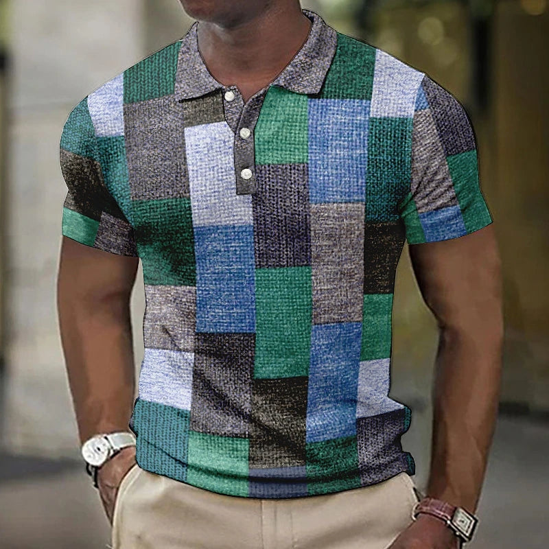 Hymie | Modern Color Patterned Polo Shirt
