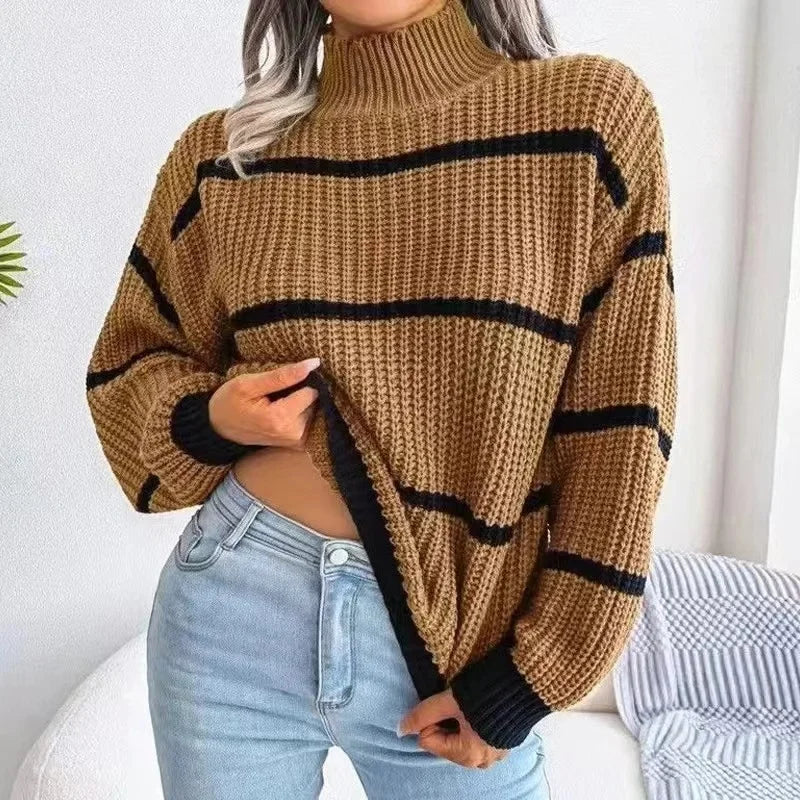 Marlien | Classic Striped Turtleneck Sweater