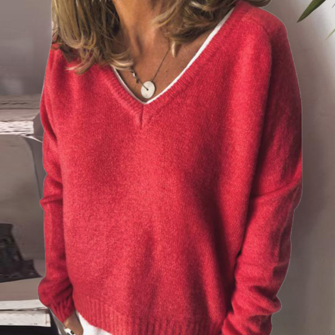 Natalia | Cozy Oversized V-Neck Sweater