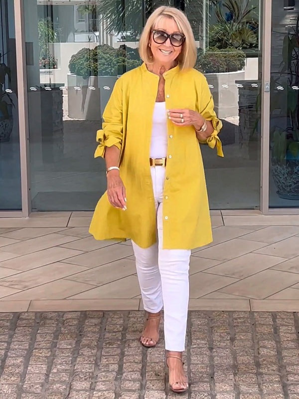 Venetia | Chic Tie-Sleeve Button Shirt