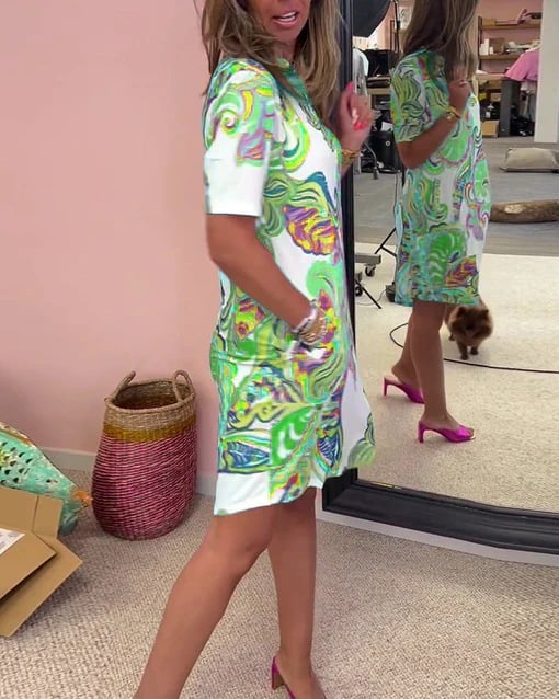 Virginia | Stylish Bold Print Midi Dress