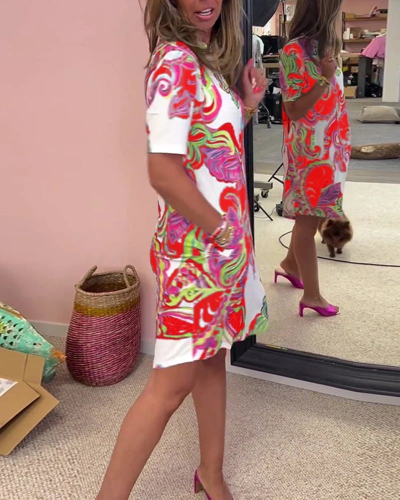 Virginia | Stylish Bold Print Midi Dress