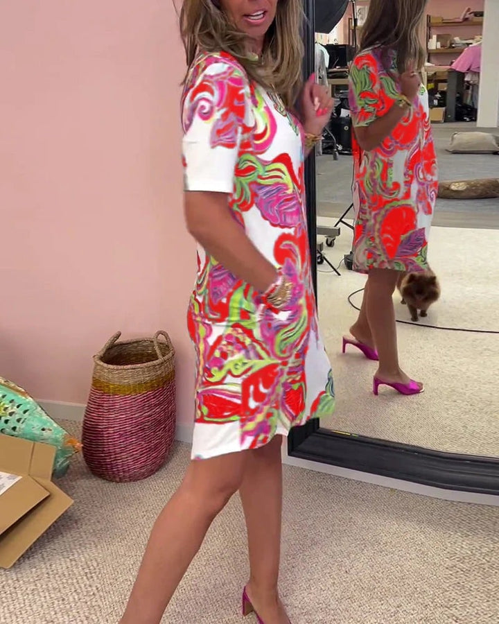 Virginia | Stylish Bold Print Midi Dress