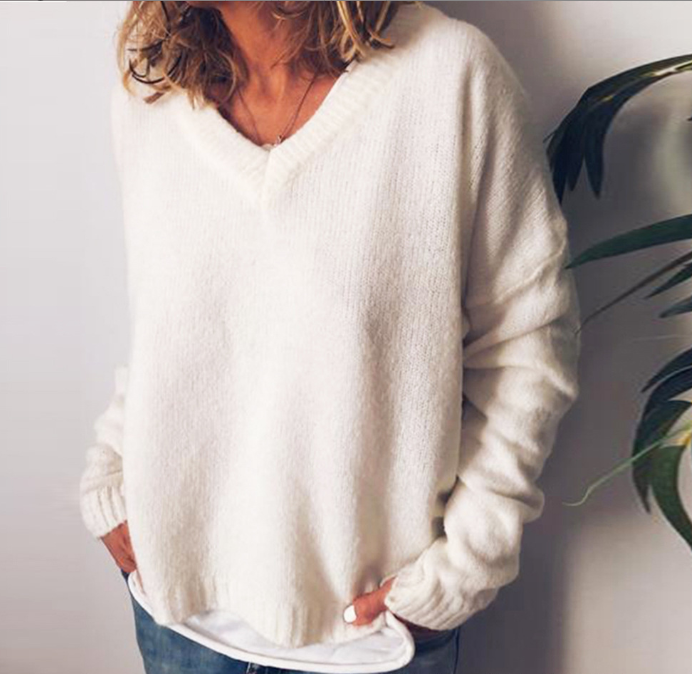 Natalia | Cozy Oversized V-Neck Sweater