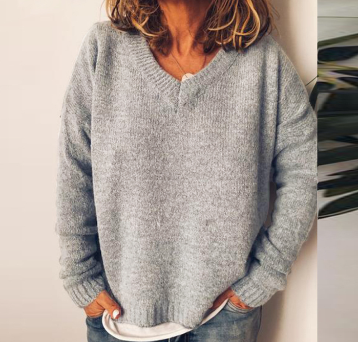 Natalia | Cozy Oversized V-Neck Sweater