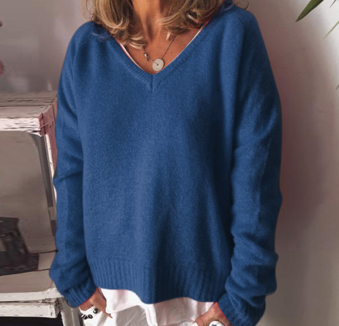 Natalia | Cozy Oversized V-Neck Sweater