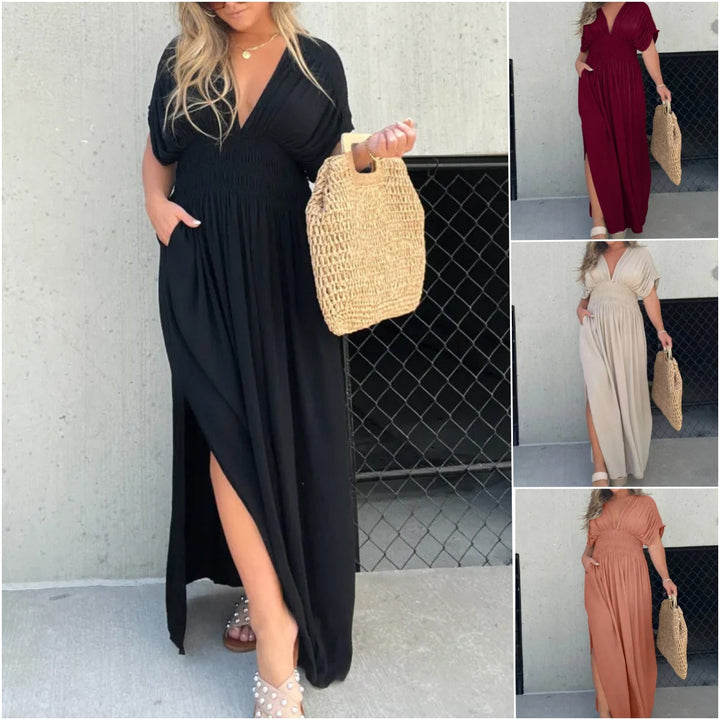 Alyza | Elegant V-Neck Maxi Dress