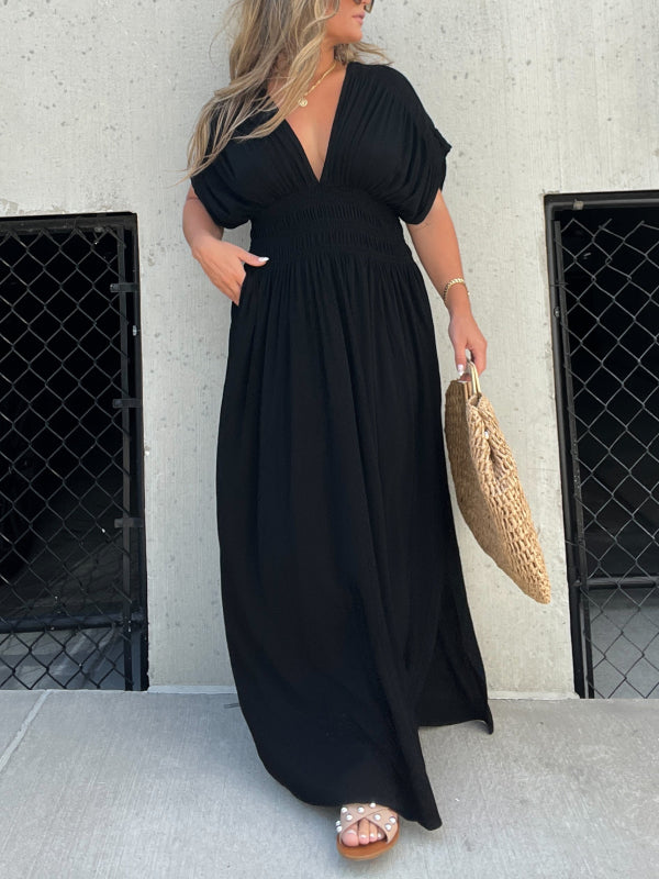 Alyza | Elegant V-Neck Maxi Dress