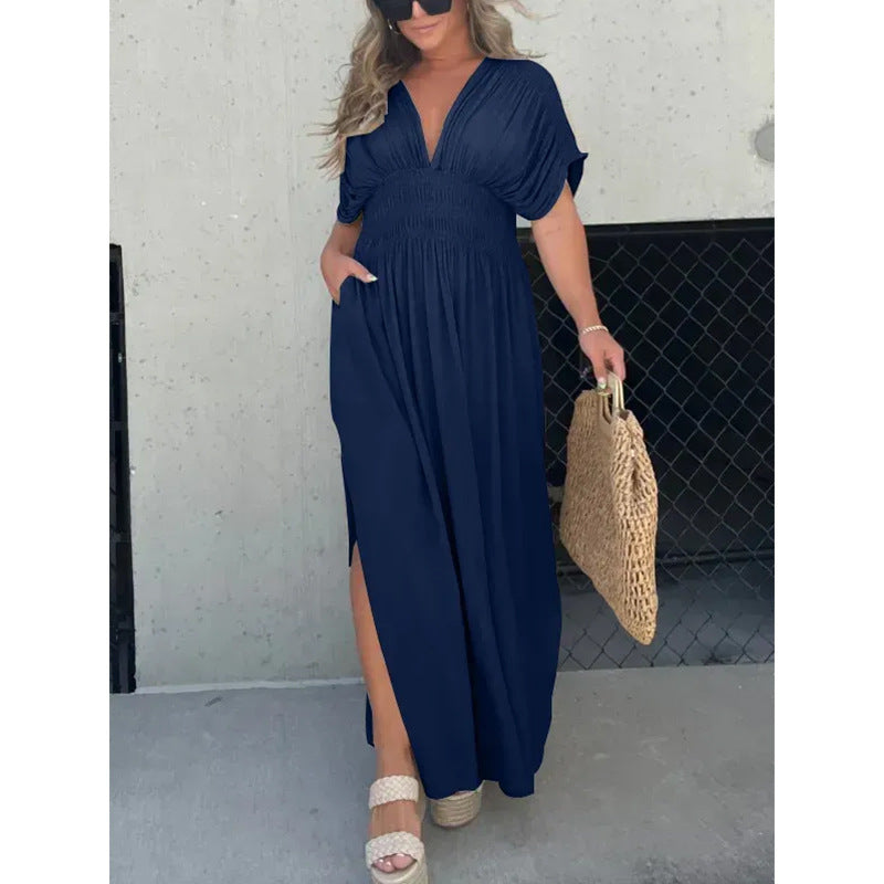 Alyza | Elegant V-Neck Maxi Dress