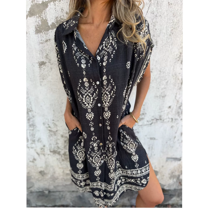 Lysette | Loose Fit Printed Pocket Dress