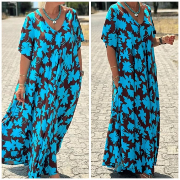 Letisia | Stylish Printed V-Neck Dress