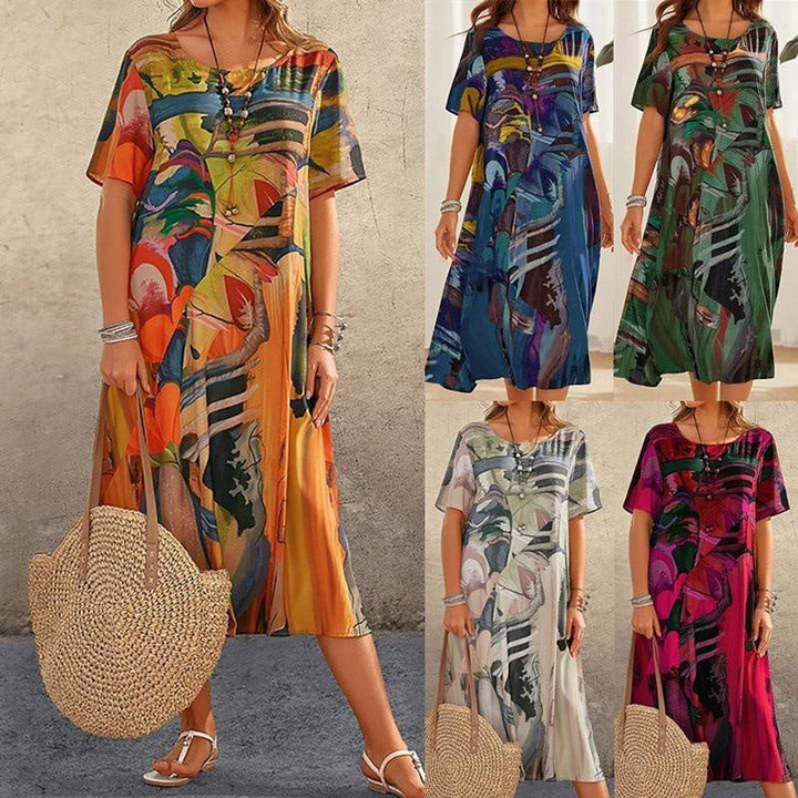 Tori | Vibrant Tropical Print Dress