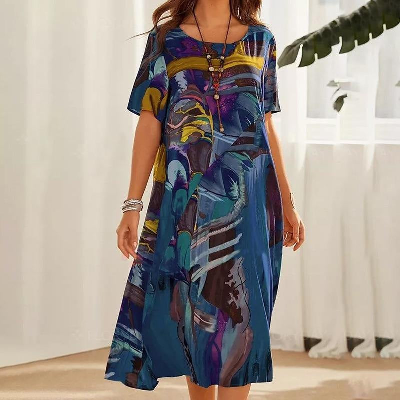 Tori | Vibrant Tropical Print Dress
