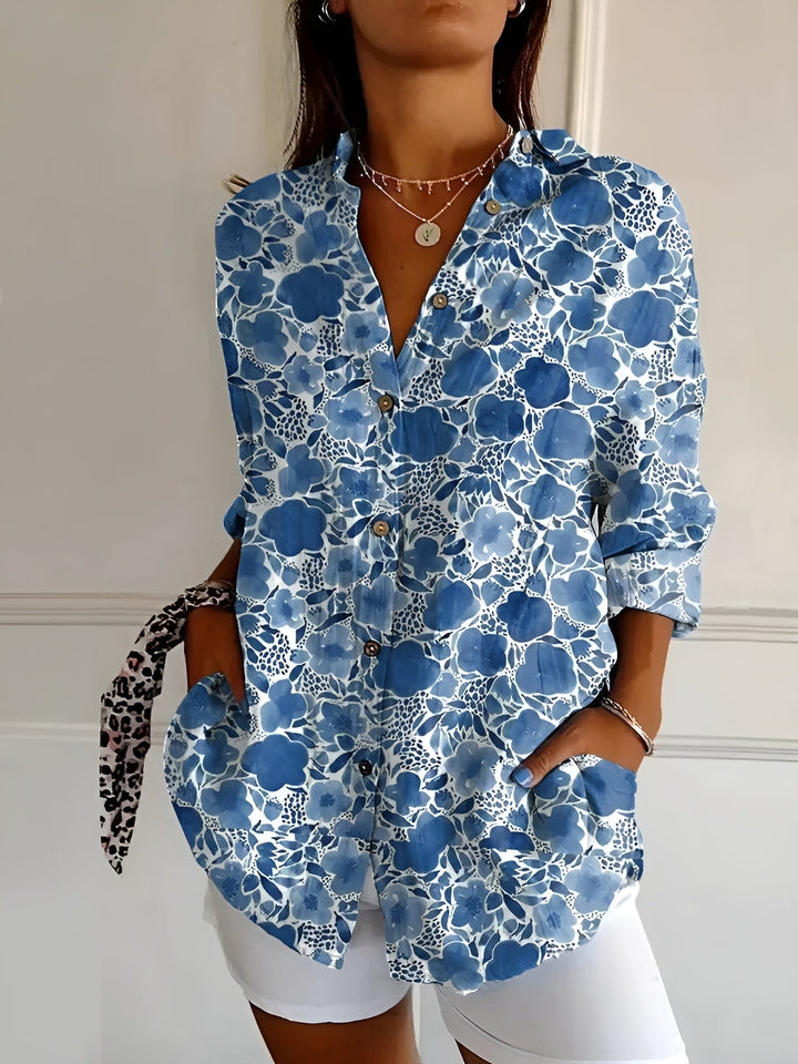 Mylara | Stylish Floral Button-Down Blouse